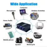 400W Max 12V 2 Channel Stereo Audio Amplifier with Bass and Treble Controls - Image 16