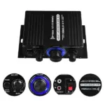 400W Max 12V 2 Channel Stereo Audio Amplifier with Bass and Treble Controls - Image 4