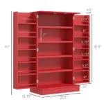 40.9" Kitchen Sideboard Cabinet, Freestanding Kitchen Storage Cabinet w/ Double Doors and 5-tier Shelving for Home, Dining Room, Red - Image 3