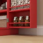 40.9" Kitchen Sideboard Cabinet, Freestanding Kitchen Storage Cabinet w/ Double Doors and 5-tier Shelving for Home, Dining Room, Red - Image 8