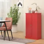 40.9" Kitchen Sideboard Cabinet, Freestanding Kitchen Storage Cabinet w/ Double Doors and 5-tier Shelving for Home, Dining Room, Red - Image 10