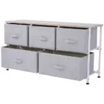 40L Storage Cube Dresser with 5 Drawers, Horizontal Organizer, Fabric Bins for Bedroom - Image 11