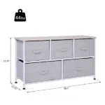 40L Storage Cube Dresser with 5 Drawers, Horizontal Organizer, Fabric Bins for Bedroom - Image 3