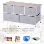 40L Storage Cube Dresser with 5 Drawers, Horizontal Organizer, Fabric Bins for Bedroom - Image 4