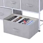 40L Storage Cube Dresser with 5 Drawers, Horizontal Organizer, Fabric Bins for Bedroom - Image 9