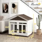 40"L Wooden Dog House Outdoor Indoor for Small, Medium, Large Dogs, with Air Vents and Elevated Removable Floor - Image 3
