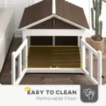 40"L Wooden Dog House Outdoor Indoor for Small, Medium, Large Dogs, with Air Vents and Elevated Removable Floor - Image 5