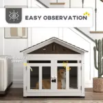 40"L Wooden Dog House Outdoor Indoor for Small, Medium, Large Dogs, with Air Vents and Elevated Removable Floor - Image 6