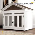 40"L Wooden Dog House Outdoor Indoor for Small, Medium, Large Dogs, with Air Vents and Elevated Removable Floor - Image 7