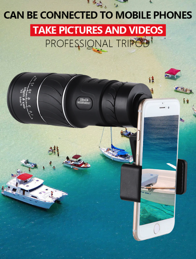 40x60 Monocular Telescope with BAK4 Prism and Low Light Viewing