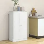 HOMCOM 41" Kitchen Sideboard Cabinet with 5-Tier Shelving 12 Spice Racks Adjustable Shelves, White - Image 8
