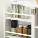 HOMCOM 41" Kitchen Sideboard Cabinet with 5-Tier Shelving 12 Spice Racks Adjustable Shelves, White - Image 9