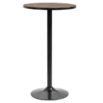 42 Bar Height Round Table Weathered Wood Top Steel Frame for Home Bar Kitchen Dining Room Brown Black