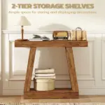 42" Farmhouse Console Table, 2-Tier Entryway Table with Storage for Hallway, Living Room, Behind Couch, Rustic Brown - Image 4