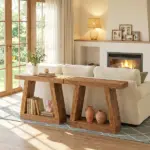42" Farmhouse Console Table, 2-Tier Entryway Table with Storage for Hallway, Living Room, Behind Couch, Rustic Brown - Image 5