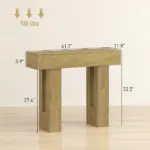 HOMCOM 42 Inch Console Table, Sofa Table Behind the Couch with Thickened Tabletop for Living Room, Hallway, Entrance, Oak - Image 2