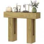 HOMCOM 42 Inch Console Table, Sofa Table Behind the Couch with Thickened Tabletop for Living Room, Hallway, Entrance, Oak