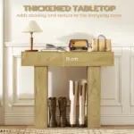 HOMCOM 42 Inch Console Table, Sofa Table Behind the Couch with Thickened Tabletop for Living Room, Hallway, Entrance, Oak - Image 3