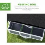 PawHut 43" Chicken Coop with Wheels, Chicken Tractor with Nesting Box, Windows, Pull-out Tray, Perches, for 2-4 Hens, Gray - Image 6