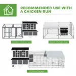 PawHut 43" Chicken Coop with Wheels, Chicken Tractor with Nesting Box, Windows, Pull-out Tray, Perches, for 2-4 Hens, Gray - Image 8