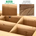 Outsunny 43x18x30in Raised Garden Bed with 8 Pockets and Shelf, Wooden Elevated Planter Box with Legs to Grow Herbs, Vegetables, and Flowers, Natural - Image 5