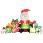 4.4' Inflatable Santa Claus and Gift Boxes with White LED Lights, Blow-Up Outdoor Display for Party - Image 11