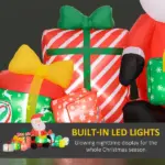 4.4' Inflatable Santa Claus and Gift Boxes with White LED Lights, Blow-Up Outdoor Display for Party - Image 4