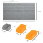 44 PCS Wall Mounted Pegboard Tool Organizer Rack Kit with Various Sized Storage Bins, Pegboard and Hooks, Orange - Image 3