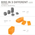 44 PCS Wall Mounted Pegboard Tool Organizer Rack Kit with Various Sized Storage Bins, Pegboard and Hooks, Orange - Image 5