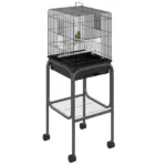 44.5 Black Metal Bird Cage with Stand Detachable Rolling Kit for Parakeets Cockatiel Canary Finch Lovebird Parrotlet