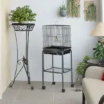 44.5 Black Metal Bird Cage with Stand Detachable Rolling Kit for Parakeets Cockatiel Canary Finch Lovebird Parrotlet - Image 10
