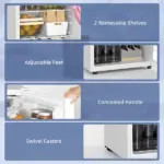 HOMCOM 4.5 Cu Ft Compact Refrigerator with 0.5 Cu Ft Freezer White - Image 4