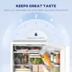 HOMCOM 4.5 Cu Ft Compact Refrigerator with 0.5 Cu Ft Freezer White - Image 6