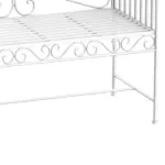 45" Patio Garden Bench, Cast Iron Antique Porch Benches for Outside, Cream White - Image 8