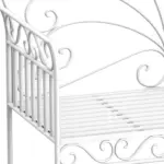 45" Patio Garden Bench, Cast Iron Antique Porch Benches for Outside, Cream White - Image 9