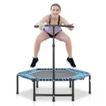 4.5 ft Foldable Fitness Trampoline with Adjustable T Bar, Blue