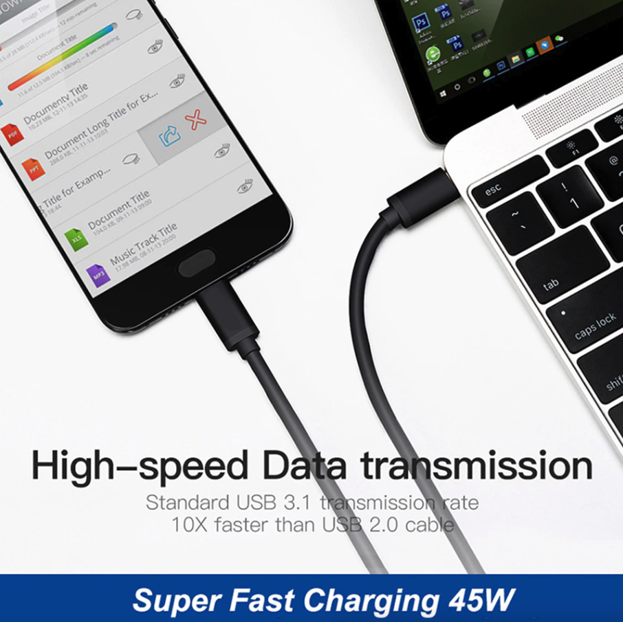 45W USB C Fast Wall Charger with 10 Foot Cable for Samsung Galaxy S20 S21 S22 S23