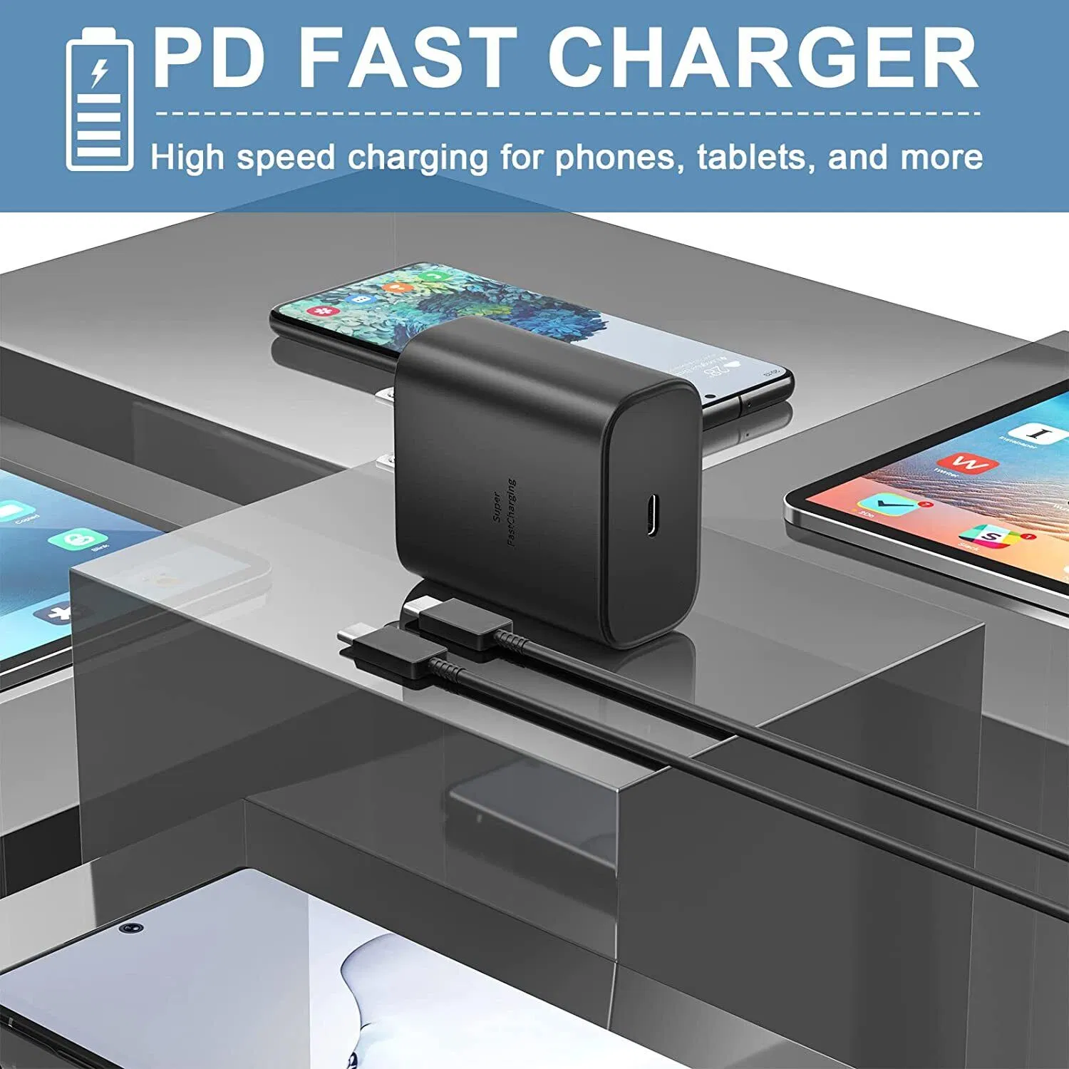 45W USB-C PD Wall Charger with 6 Foot Cable Compatible with Samsung Galaxy
