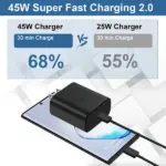 45W USB-C PD Wall Charger with 6 Foot Cable Compatible with Samsung Galaxy - Image 3