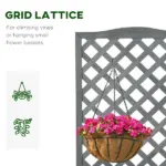 Outsunny 46 Inch Wooden Planter with Trellis, Raised Garden Bed to Grow Vegetables, Herbs, Flowers for Backyard, Patio, Gray - Image 5