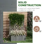 Outsunny 46 Inch Wooden Planter with Trellis, Raised Garden Bed to Grow Vegetables, Herbs, Flowers for Backyard, Patio, Gray - Image 7