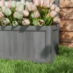 Outsunny 46 Inch Wooden Planter with Trellis, Raised Garden Bed to Grow Vegetables, Herbs, Flowers for Backyard, Patio, Gray - Image 9