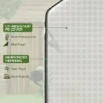 Outsunny 4.6' x 4.7' Portable Greenhouse, Water/UV Resistant Walk-In Small Outdoor Green House with 2 Tier U-Shaped Flower Rack Shelves - Image 5