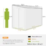 Outsunny 4.6' x 9' Outdoor Storage Shed, Lean to Metal Shed with Foundation Kit, Lockable Doors and Gloves for Patio, Lawn, Dark Gray - Image 3