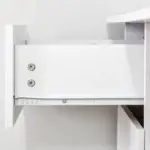 HOMCOM 47" Home Office Desk, Modern Desk with Storage with 3 Drawer and Storage Shelf, White - Image 11