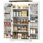 HOMCOM 47" Kitchen Cabinet with Sensing LED Light, Kitchen Pantry Cabinet with Doors, Adjustable Shelves, Door Shelves, White - Image 12