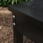47" Outdoor Bench Seat, HDPE All-Weather Garden Bench, Backless Slatted Patio Bench for Yard, Porch, Park, Black - Image 9