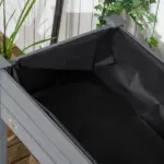 47" x 21" Raised Garden Bed Elevated Wooden Planter Box w/ Lockable Wheels, Storage Shelf for Backyard, Dark Gray - Image 8