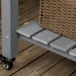 47" x 21" Raised Garden Bed Elevated Wooden Planter Box w/ Lockable Wheels, Storage Shelf for Backyard, Dark Gray - Image 9