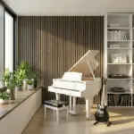 HOMCOM 47" x 24" Wood Panels for Wall, 4 Pack Acoustic Panels, Sound Absorbing Slat Wall for Wall Decor, Home, Walnut - Image 2